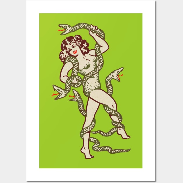 Lydia the Tattooed Snake Lady Wall Art by StudioPM71